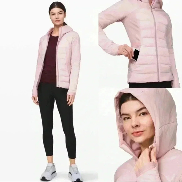 Lululemon Down For It All Jacket Coat Light Pink Porcelain Size 4 Women’s - Picture 3 of 5